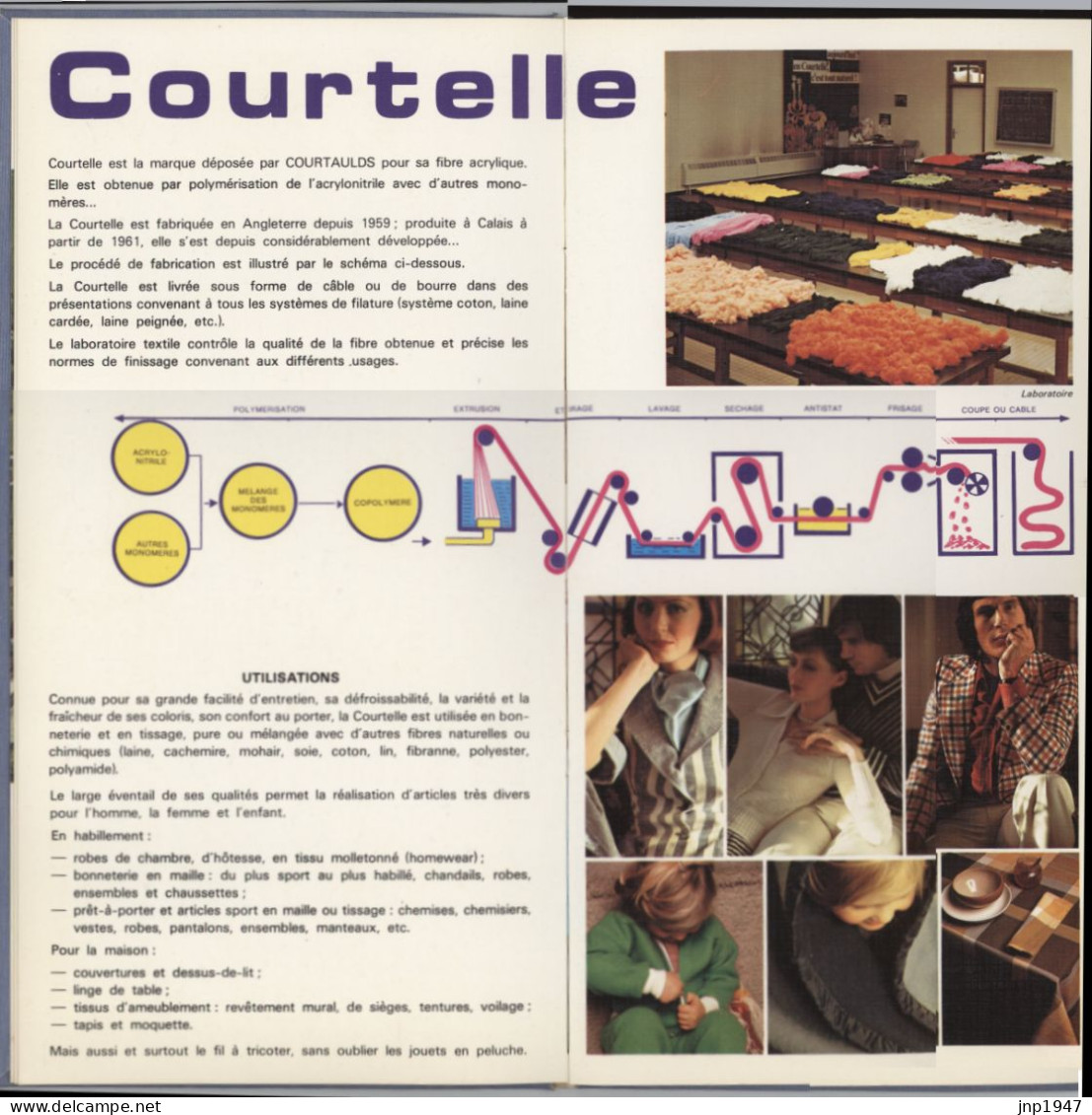 Calais Plaquette Publicitaire Courtaulds 1975 - Picardie - Nord-Pas-de-Calais