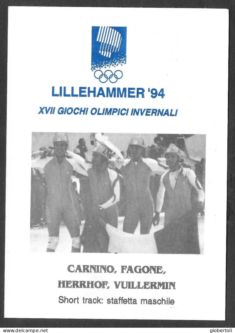 Italia/Italy/Italie: Intero, Stationery, Entier, Staffetta Maschile, Men's Relay, Relais Masculin - Winter 1994: Lillehammer