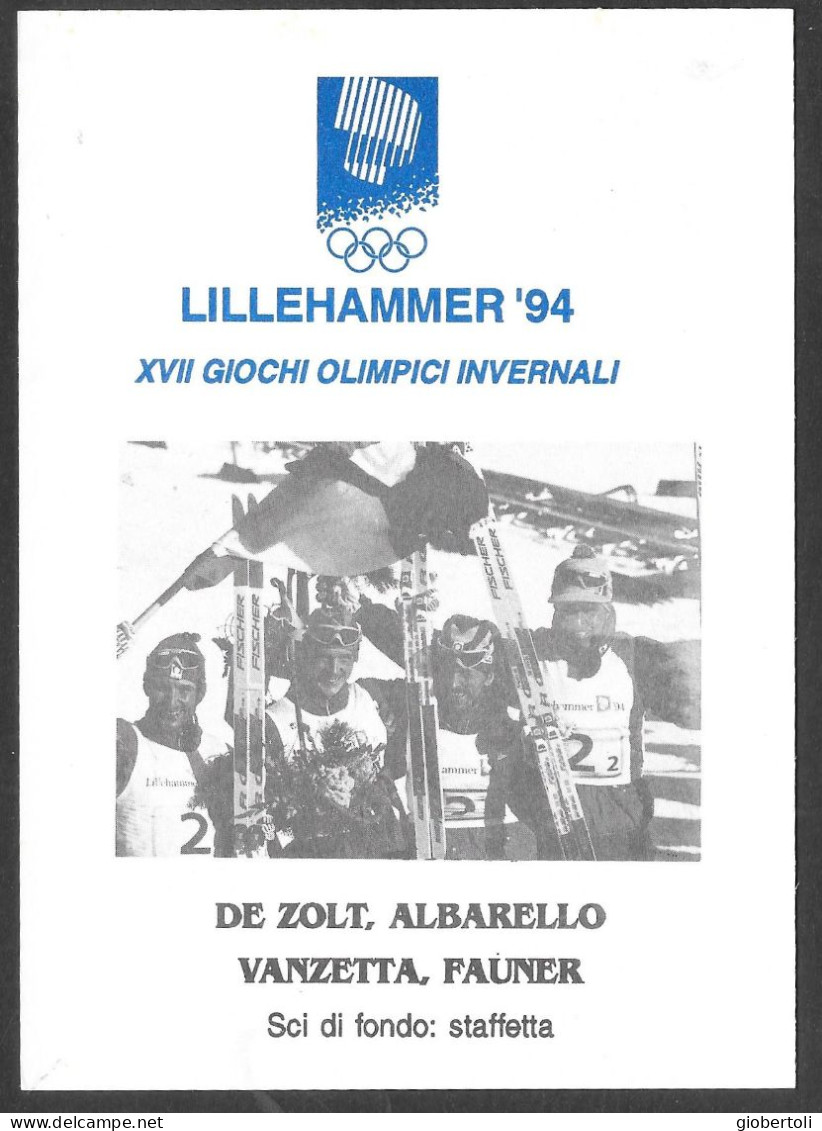 Italia/Italy/Italie: Intero, Stationery, Entier, Sci Di Fondo Staffetta, Cross Country Skiin Relay, Relais Ski De Fond - Winter 1994: Lillehammer