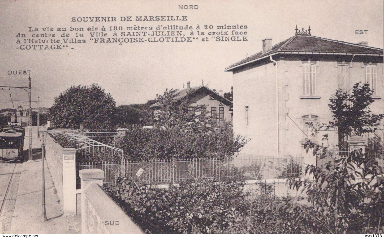 13 / MARSEILLE / SAINT JULIEN / VILLAS FRANCOISE CLOTILDE ET SINGLE COTTAGE / RARE - Saint Barnabé, Saint Julien, Montolivet