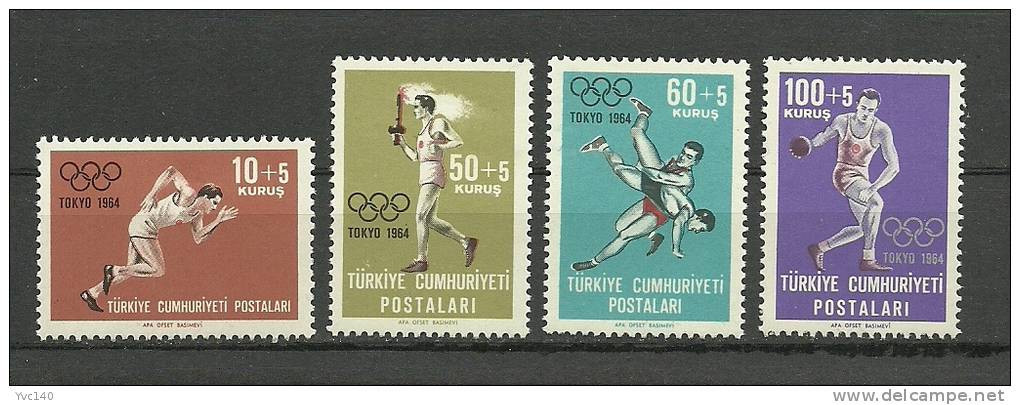 Turkey; 1964 Tokyo Summer Olympic Games (Complete Set) - Unused Stamps