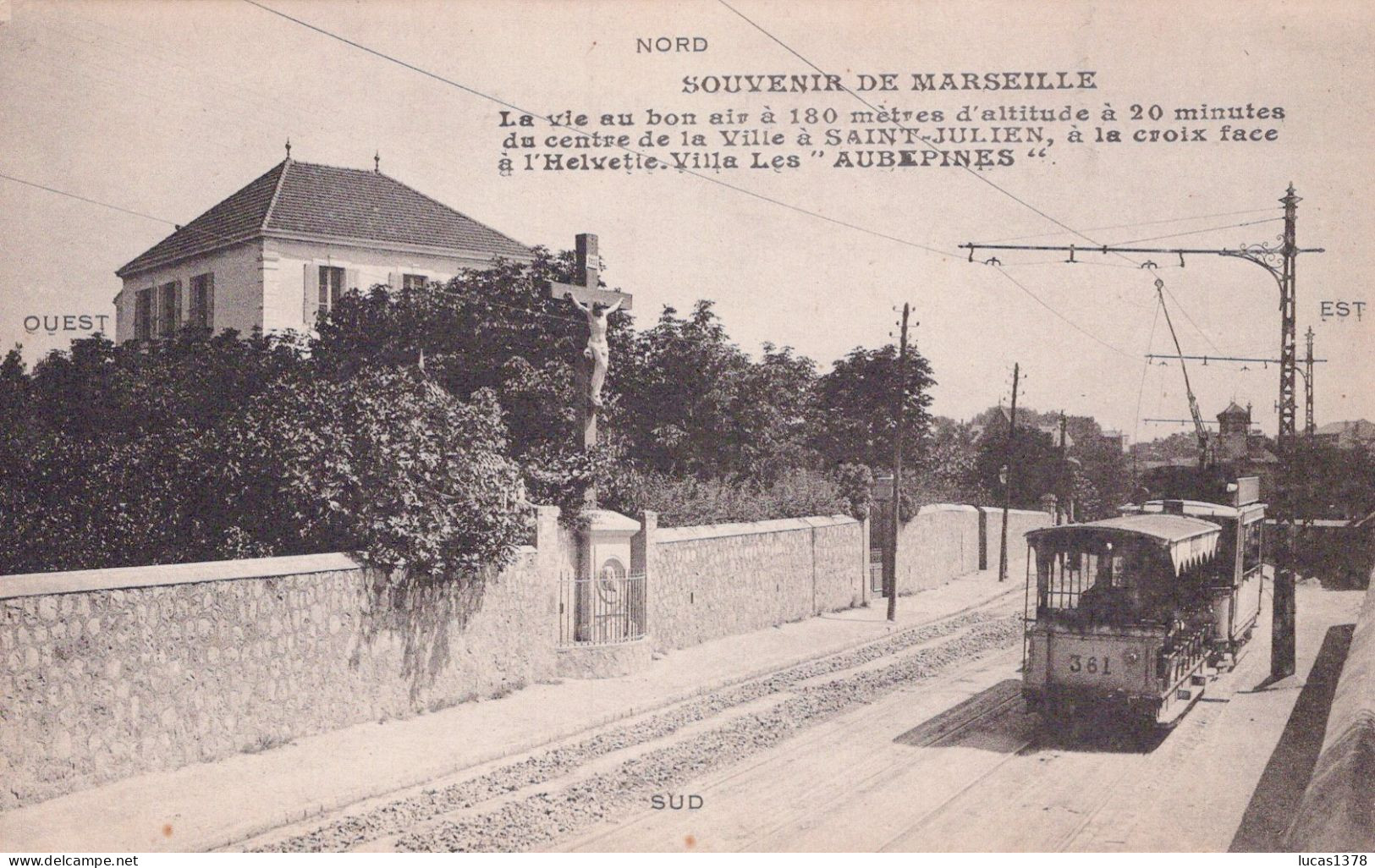 13 / MARSEILLE / SAINT JULIEN / VILLA LES AUBEPINES / TRAMWAY  / RARE - Saint Barnabé, Saint Julien, Montolivet