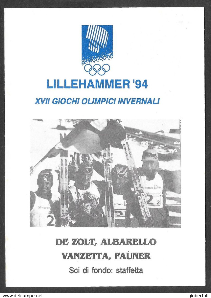 Italia/Italy/Italie: Intero, Stationery, Entier, Sci Di Fondo Staffetta, Cross Country Skiin Relay, Relais Ski De Fond - Invierno 1994: Lillehammer