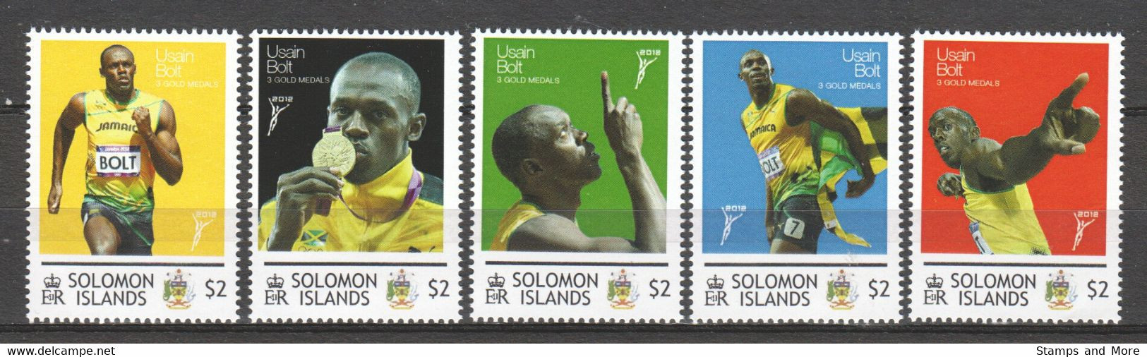 Solomon Islands 2012 MNH Set 4 SUMMER OLYMPICS LONDON 2012 - USAIN BOLT - Verano 2012: Londres