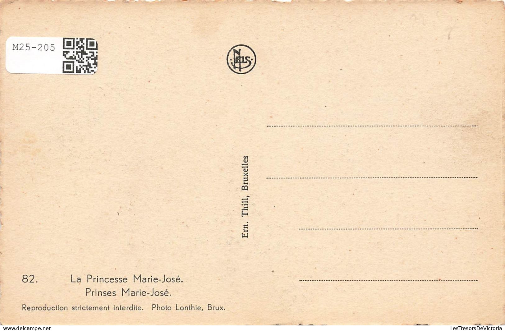 BELGIQUE - Bruxelles - La Princesse Marie José  - Cartes Postales Ancienne - Personnages Célèbres