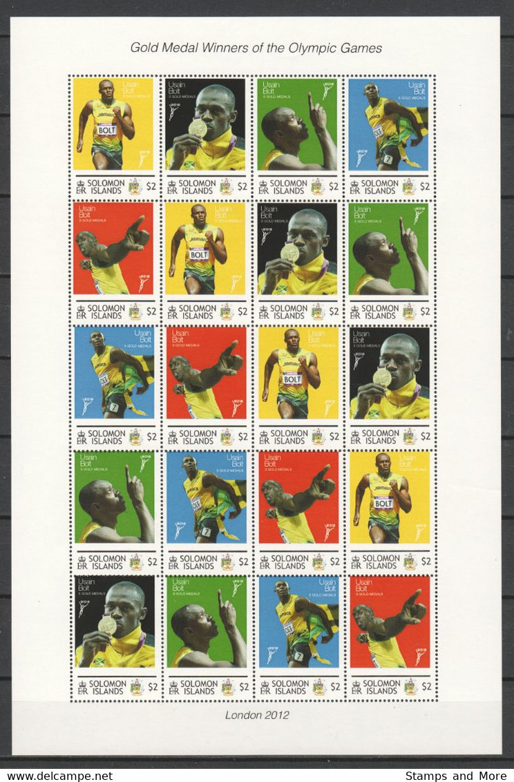 Solomon Islands 2012 - Big Sheet MNH SUMMER OLYMPICS LONDON 2012 - USAIN BOLT - Summer 2012: London