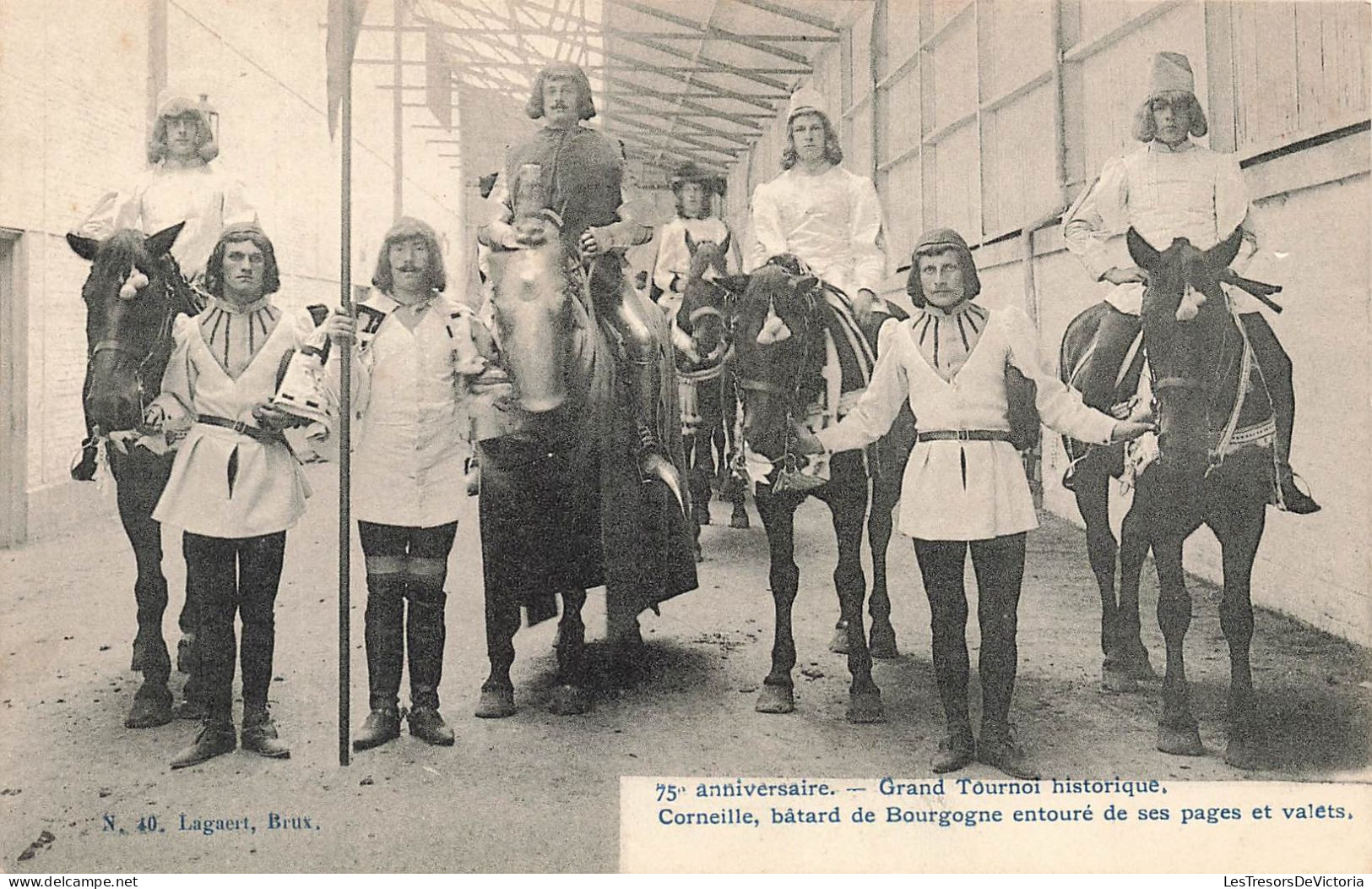 BELGIQUE - Grand Tournoi Historique - Corneille Bâtard De Bourgogne Entouré De Ses Pages - Carte Postale Ancienne - Otros & Sin Clasificación