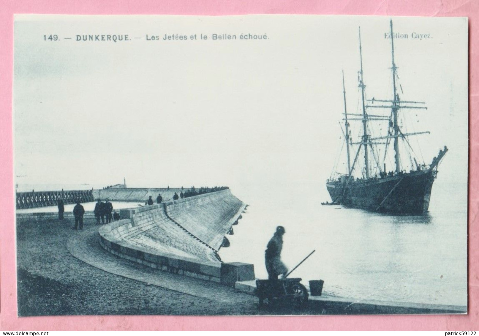 PHOTO - PHOTOGRAPHIE : DUNKERQUE  - LES JETEES ET LE BELLEN ECHOUE    - REPRODUCTION - Orte