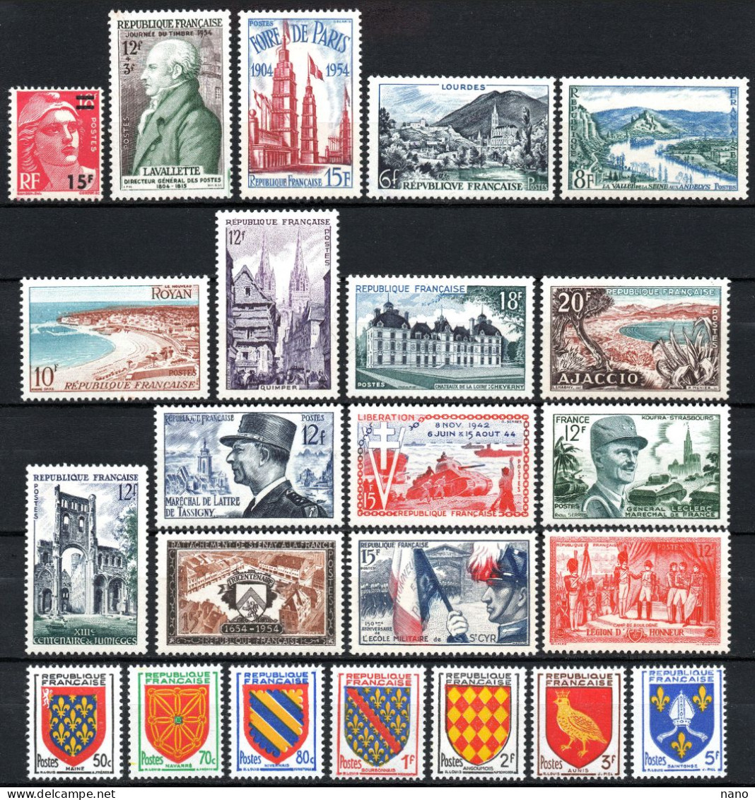 Année 1954 - Lot De 23 Timbres - Neuf * - 1950-1959