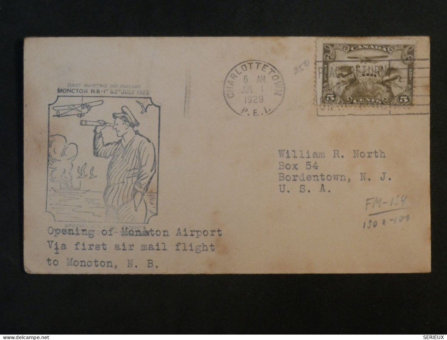 T42 CANADA BELLE  LETTRE 1932  1ST FLIGHT CHARLOTTETOWN  USA  +PA N°1 +AFF. INTERESSANT+ + - Lettres & Documents