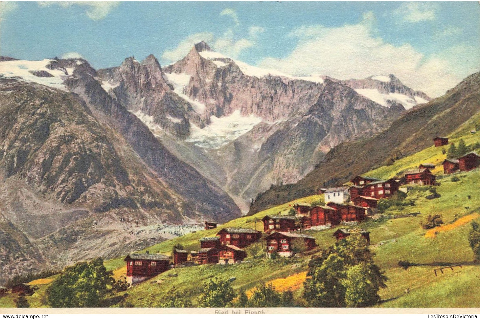 SUISSE - Ried Bei Fiesch - Chalets De Montagnes - Montagnes Enneigées - Cartes Postales - Fiesch