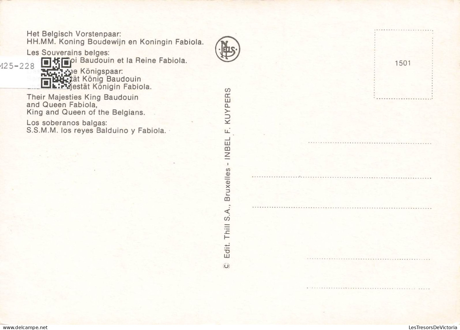 BELGIQUE - Bruxelles - Het Belgisch Vorstenpaar: HH MM Koning Boudewijn En Koningin Fabiola  - Cartes Postales - Personaggi Famosi