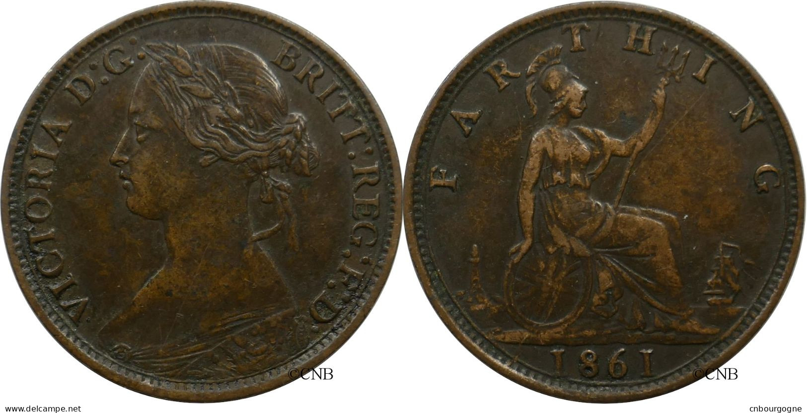 Royaume-Uni - Victoria - Farthing 1861 - TTB/XF45 - Mon6173 - Other & Unclassified