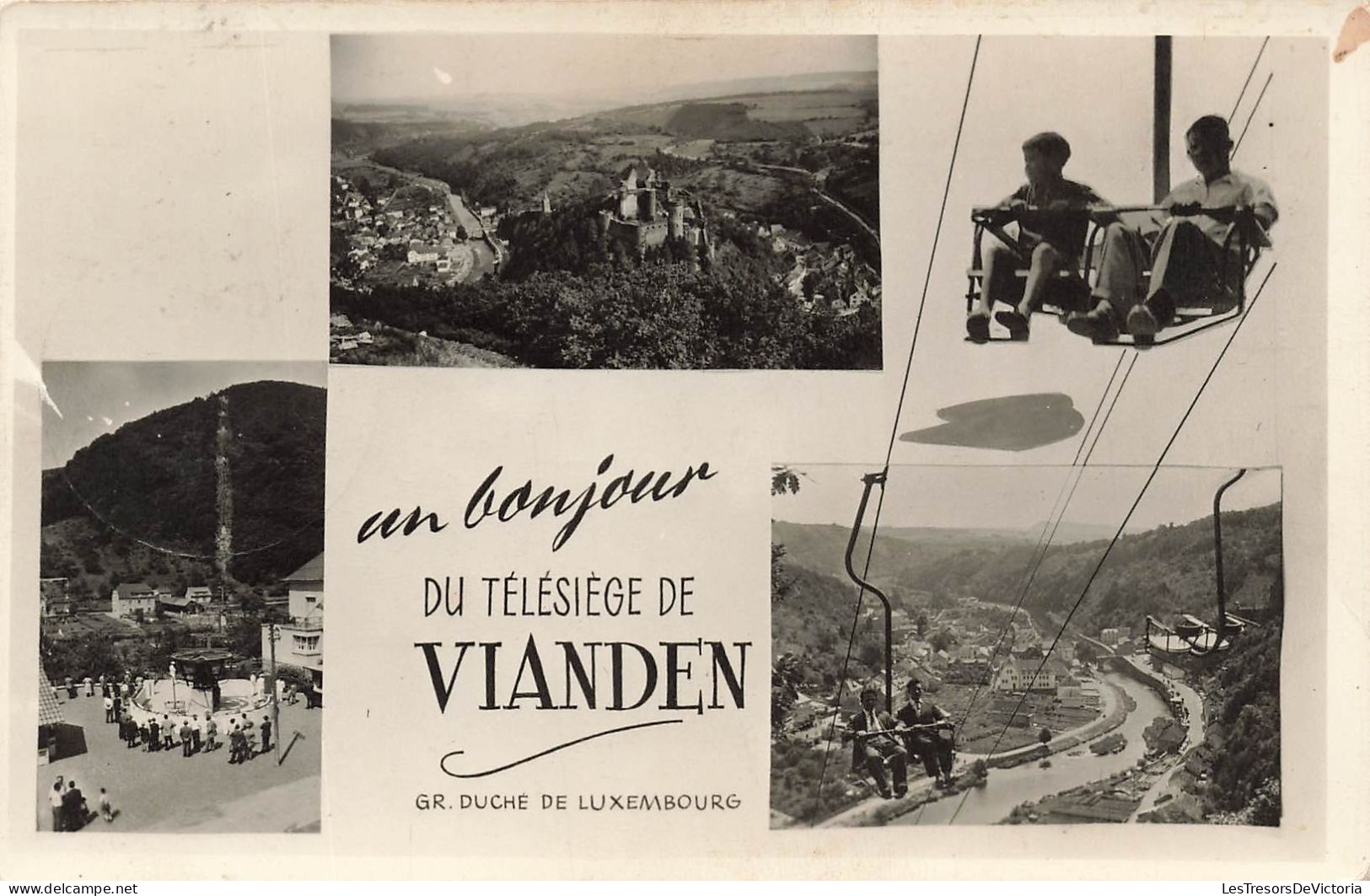 LUXEMBOURG - Un Bonjour Du Télésiège De VIANDEN - GR Duche De Luxembourg - Carte Postale Ancienne - Vianden