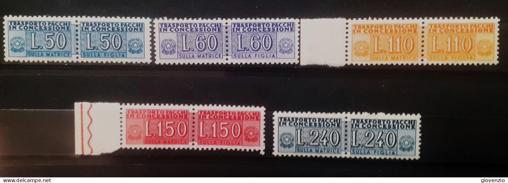 ITALIA  1955 PACCHI IN CONCESSIONE  FILIGRANA STELLE LOTTO NUOVI MNH** - Concessiepaketten