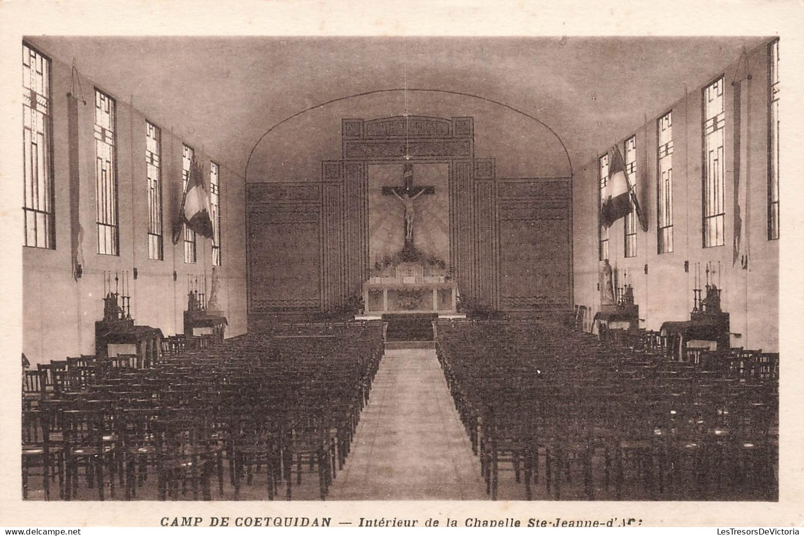 FRANCE - Camp De Coëtquidan - Intérieur De La Chapelle -Sainte-Jeanne-d'Arc - Carte Postale Ancienne - Boulogne Sur Mer