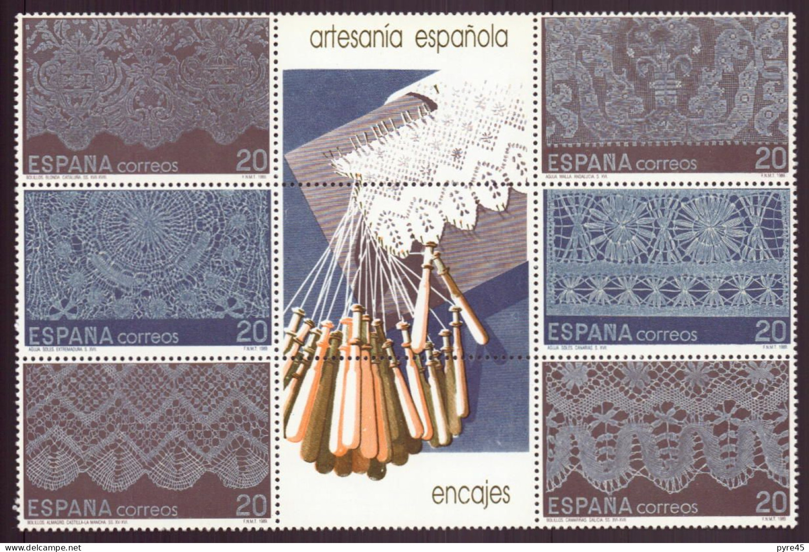 Espagne, 1989, TP N° 2629 à 2634 ** " Artisanat Espagnol " - Souvenirbögen