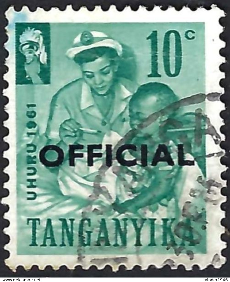 TANGANYIKA 1961 QEII 10c Deep Bluish Green Ófficial' SGO2 FU - Kenya, Uganda & Tanganyika