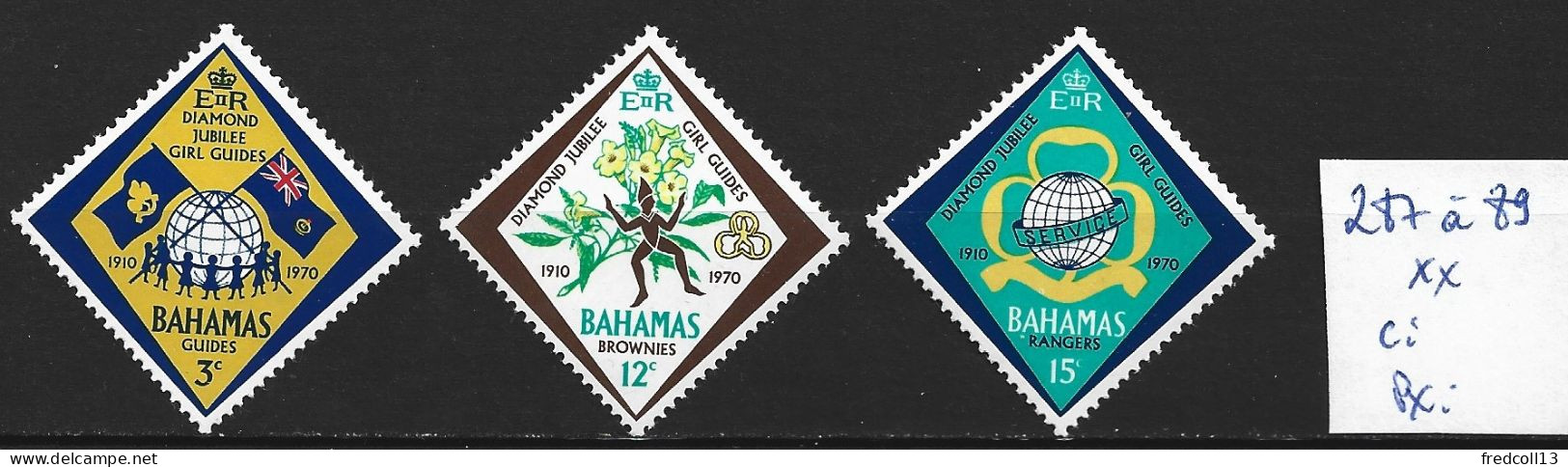 BAHAMAS 287 à 89 ** Côte 2 € - 1963-1973 Autonomia Interna