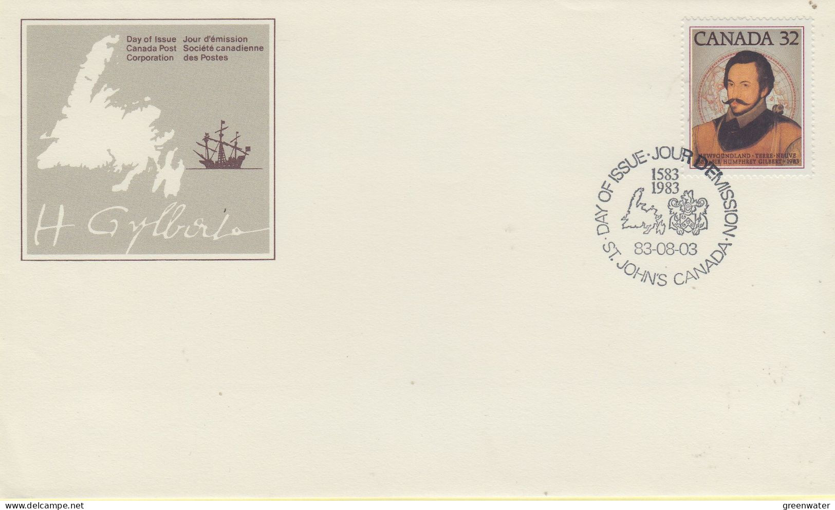 Canada 1983 Sir Humphrey Gilbert 1v FDC (CN170) - 1981-1990