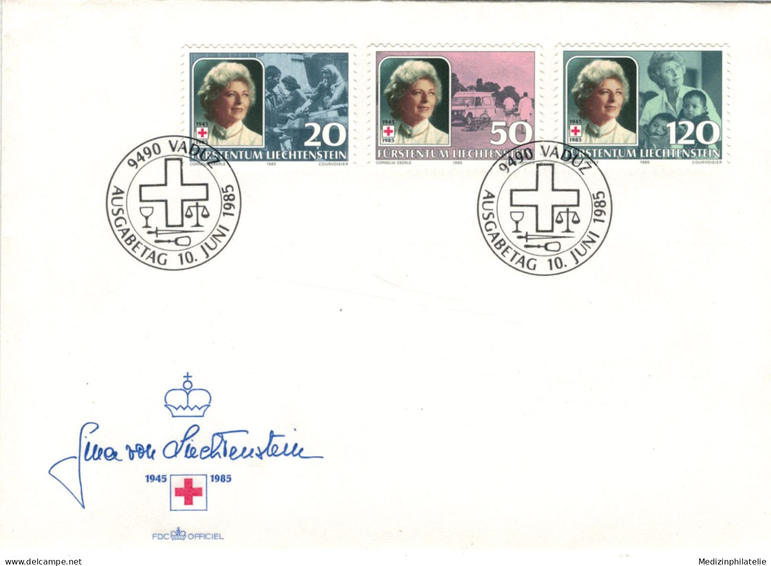Rotes Kreuz - 9490 Vaduz 1985 Gina Von Liechtenstein - Secourisme