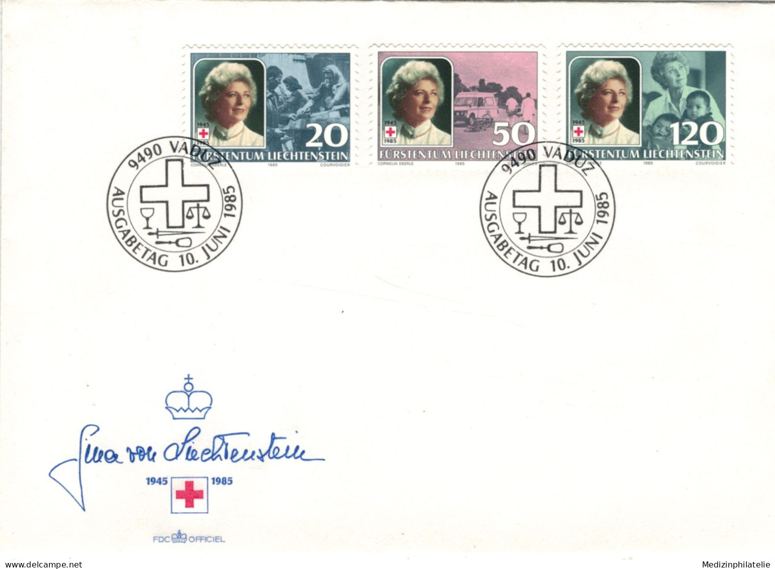 Rotes Kreuz - 9490 Vaduz 1985 Gina Von Liechtenstein - Primo Soccorso