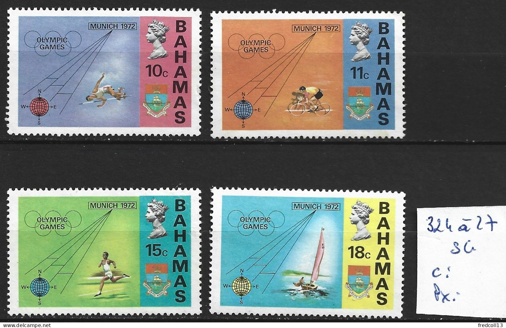 BAHAMAS 324 à 27 Sans Gomme Côte 5 € - 1963-1973 Autonomia Interna