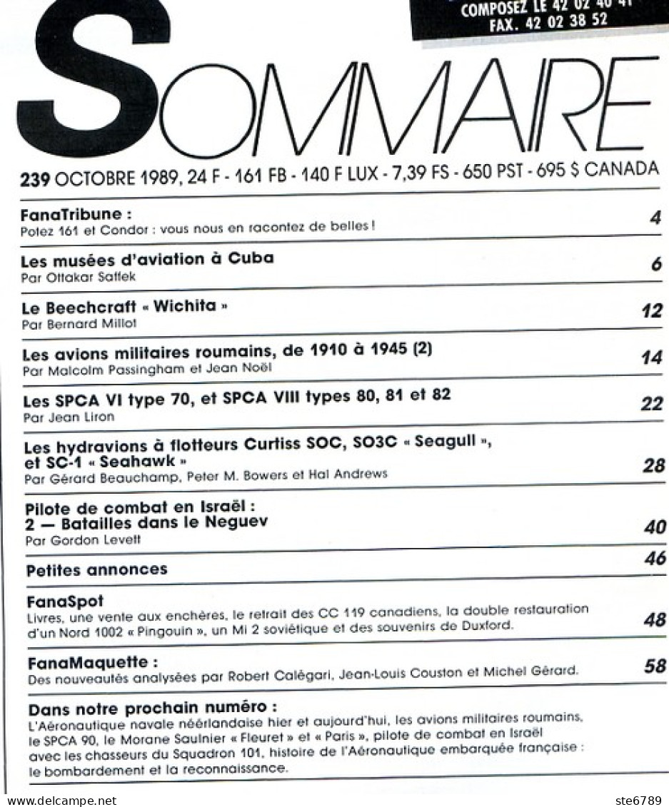 Le Fana De L'aviation N° 239 CURTISS SOC  , Cuba Les Musées  , Avions Militaires Roumains , Revue Avions - Aviation