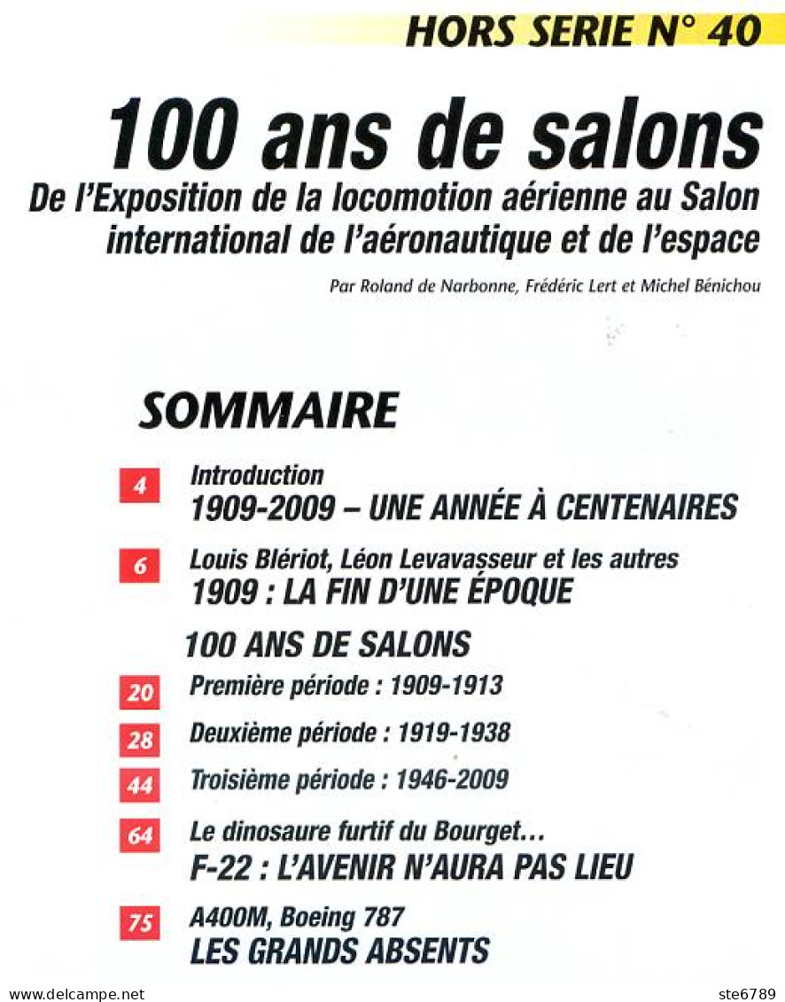 Le Fana De L'aviation N° 40 Hors Serie Salon Paris Le Bourget 1909 2009   100 Ans De Salons - Aviación