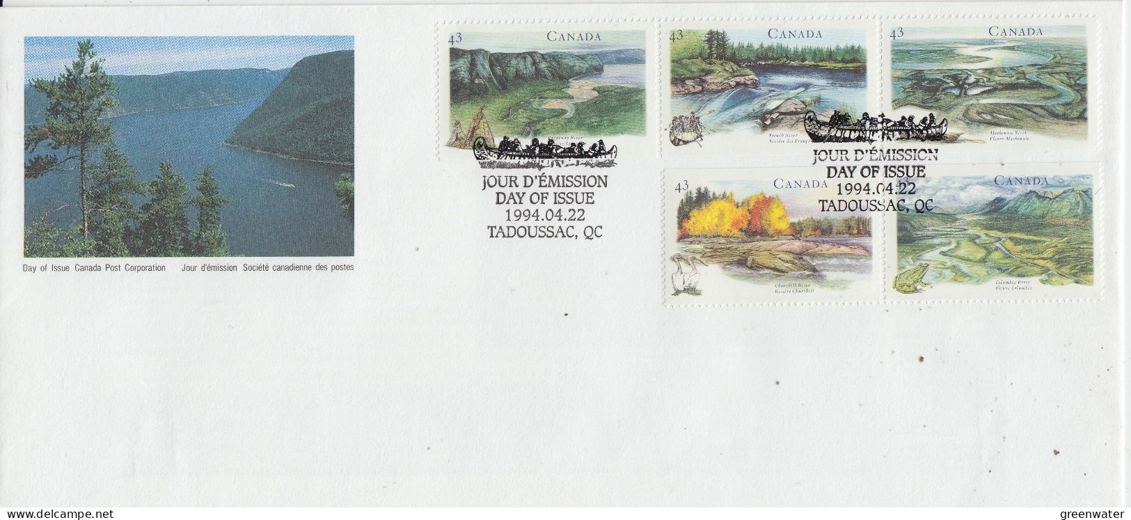 Canada 1994 Routes Fur Trade 5v FDC (CN171) - 1991-2000