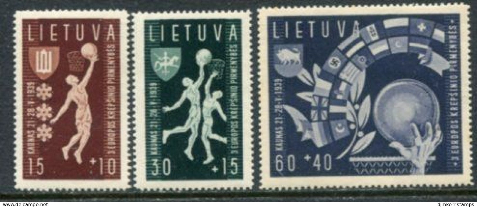 LITHUANIA 1939.European Basketball Championship LHM / *  Michel 429-31 - Litouwen