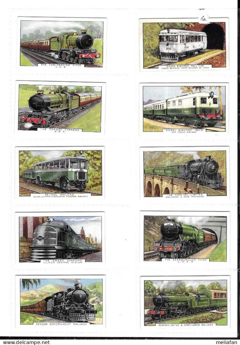 GF683 - SERIE COMPLETE 48 CARTES CIGARETTES GALLAHER - TRAINS OF THE WORLD - Gallaher