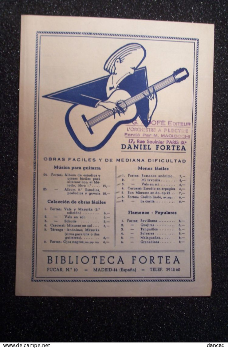 MINUETTO  En Sol   - Guitare - DANIEL  FORTEA - - Instruments à Cordes