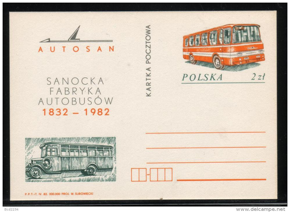 POLAND 1982 PC 150 YEARS SANOK AUTOSAN MOTOR VEHICLE BUS FACTORY MINT VEHICLES Cp 812 - Bus