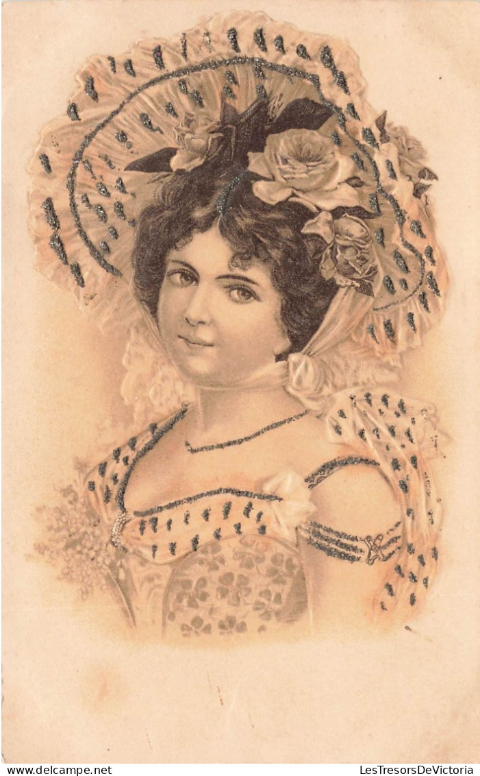 ARTS - Peintures Et Tableaux - Une Dame Avec Une Coiffure Bien Ornée - Carte Postale Ancienne - Schilderijen