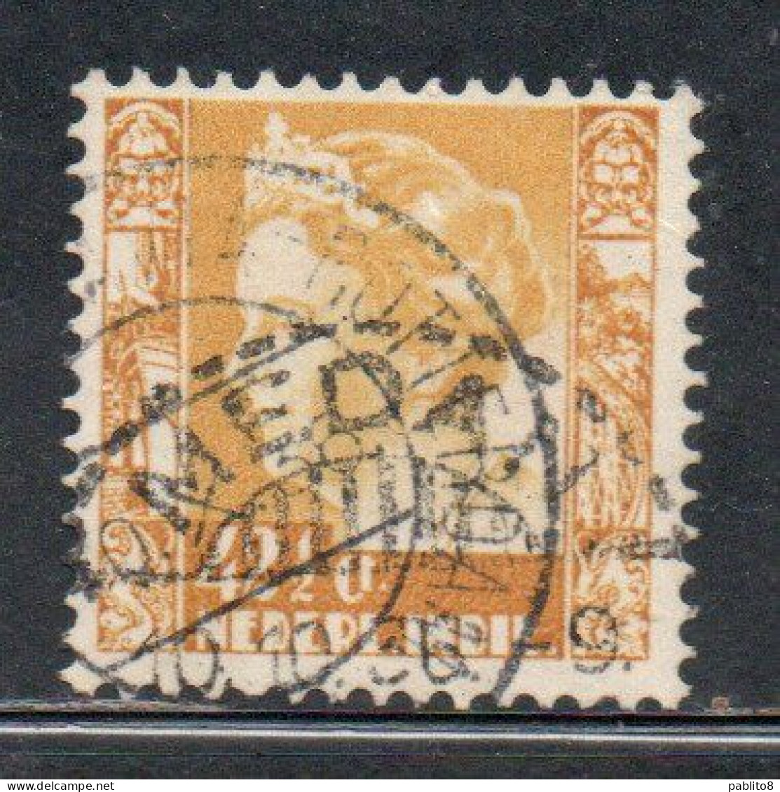 DUTCH INDIA INDIE INDE NEDERLANDS HOLLAND OLANDESI NETHERLANDS INDIES 1933 1937 1934 QUEEN WILHELMINA 42 1/2c USED USATO - Nederlands-Indië