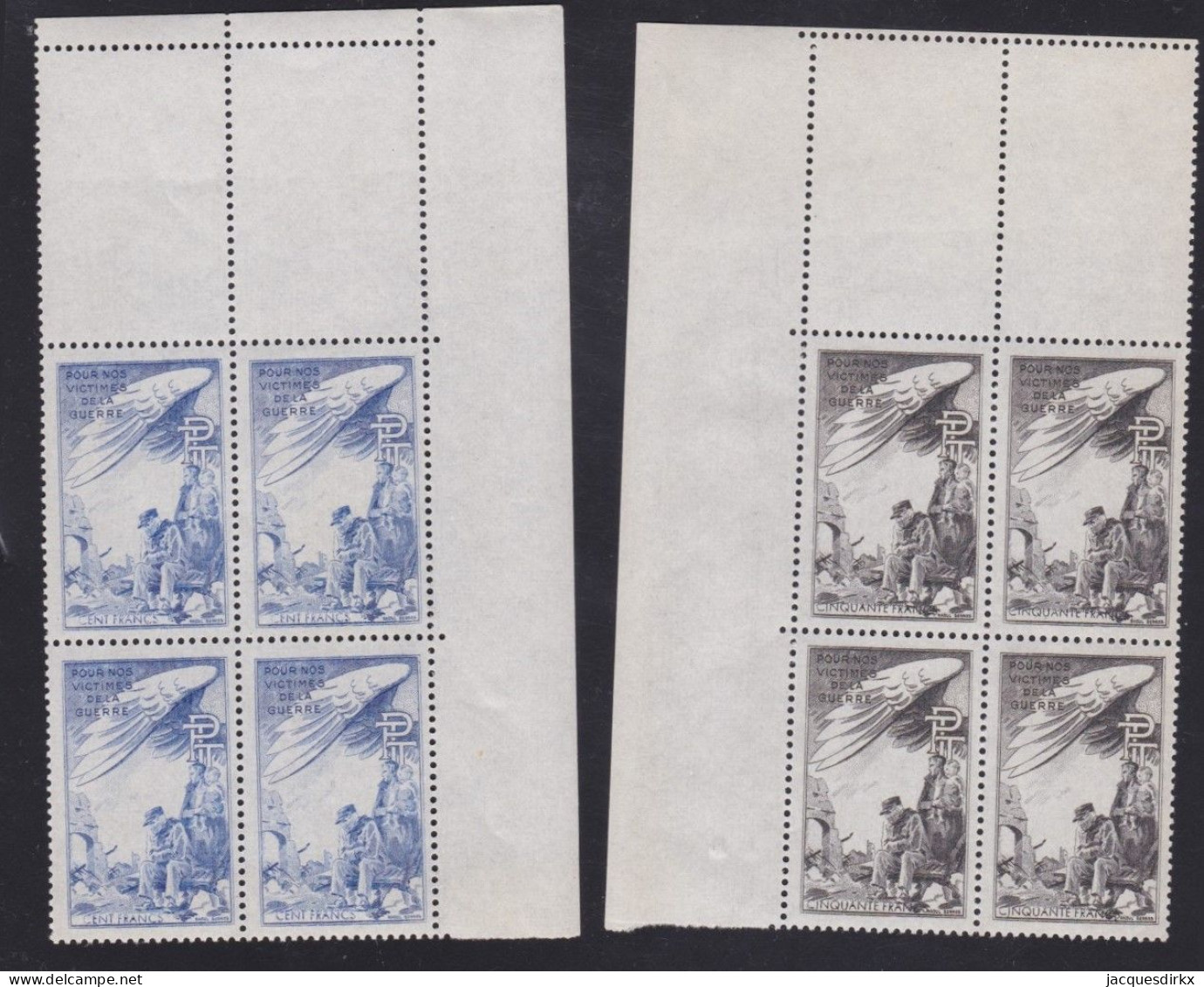 France  .  Y&T   .    Série De 5 Timbres . Blocs De 4  (2 Scans)     .   **     .    Neuf Avec Gomme Et SANS Charnière - Kriegsmarken