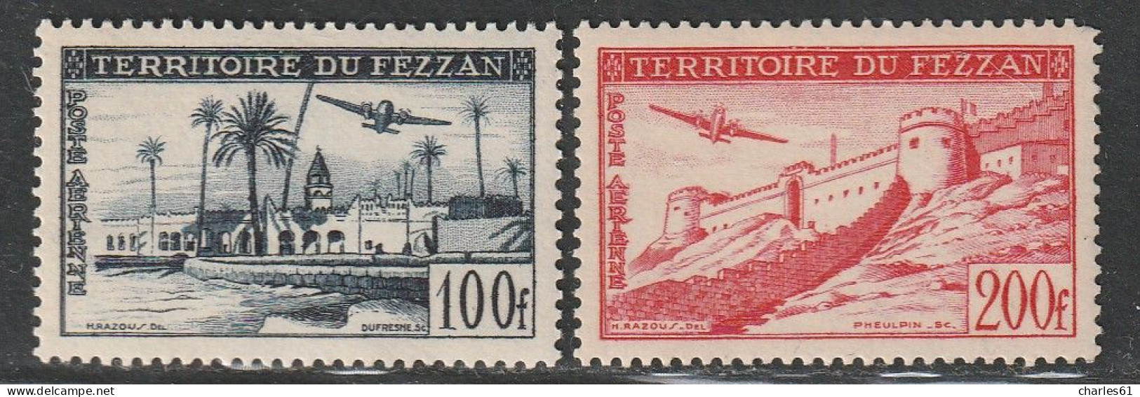 FEZZAN - Poste Aérienne N°6/7 ** (1951) - Ungebraucht