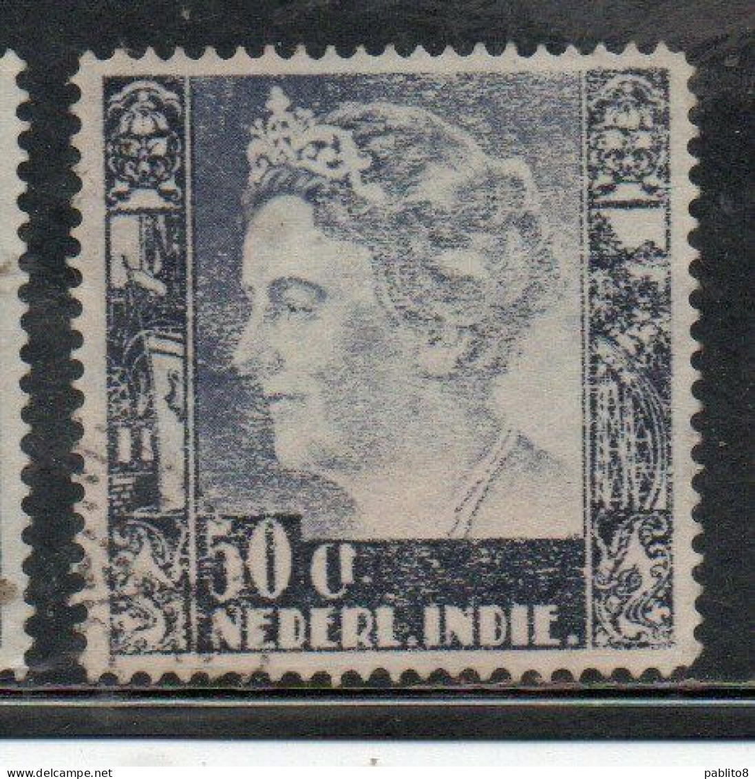 DUTCH INDIA INDIE INDE NEDERLANDS HOLLAND OLANDESI NETHERLANDS INDIES 1934 QUEEN WILHELMINA 50c USED USATO - Nederlands-Indië