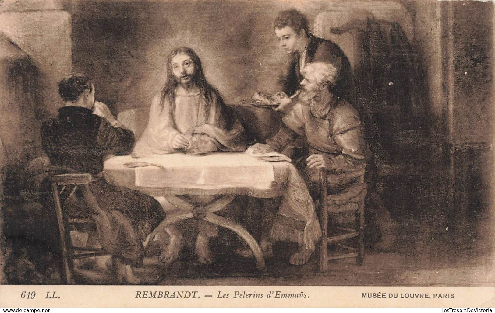 ARTS - Tableau - Rembrandt - Les Pélerins D'Emmaüs - Musée Du Louvre - Carte Postale Ancienne - Schilderijen