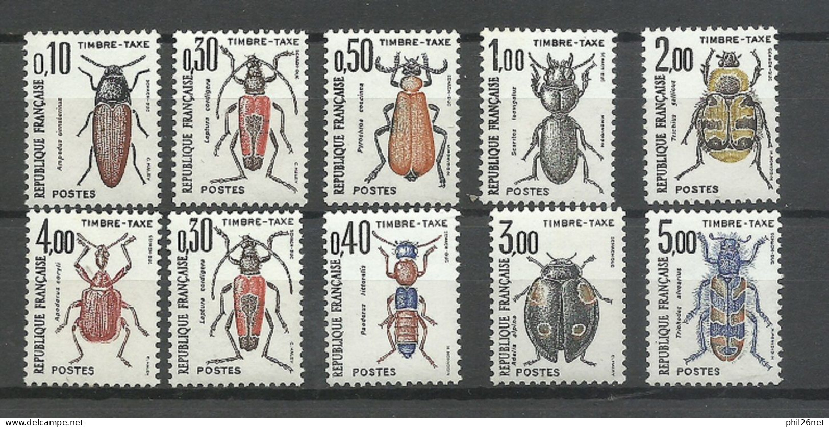 France  Taxe  N°  103 à  112  Insectes  Neufs  * *   B/TB  Voir Scans   Soldé   Moins Que La Faciale   ! ! ! - 1960-.... Neufs