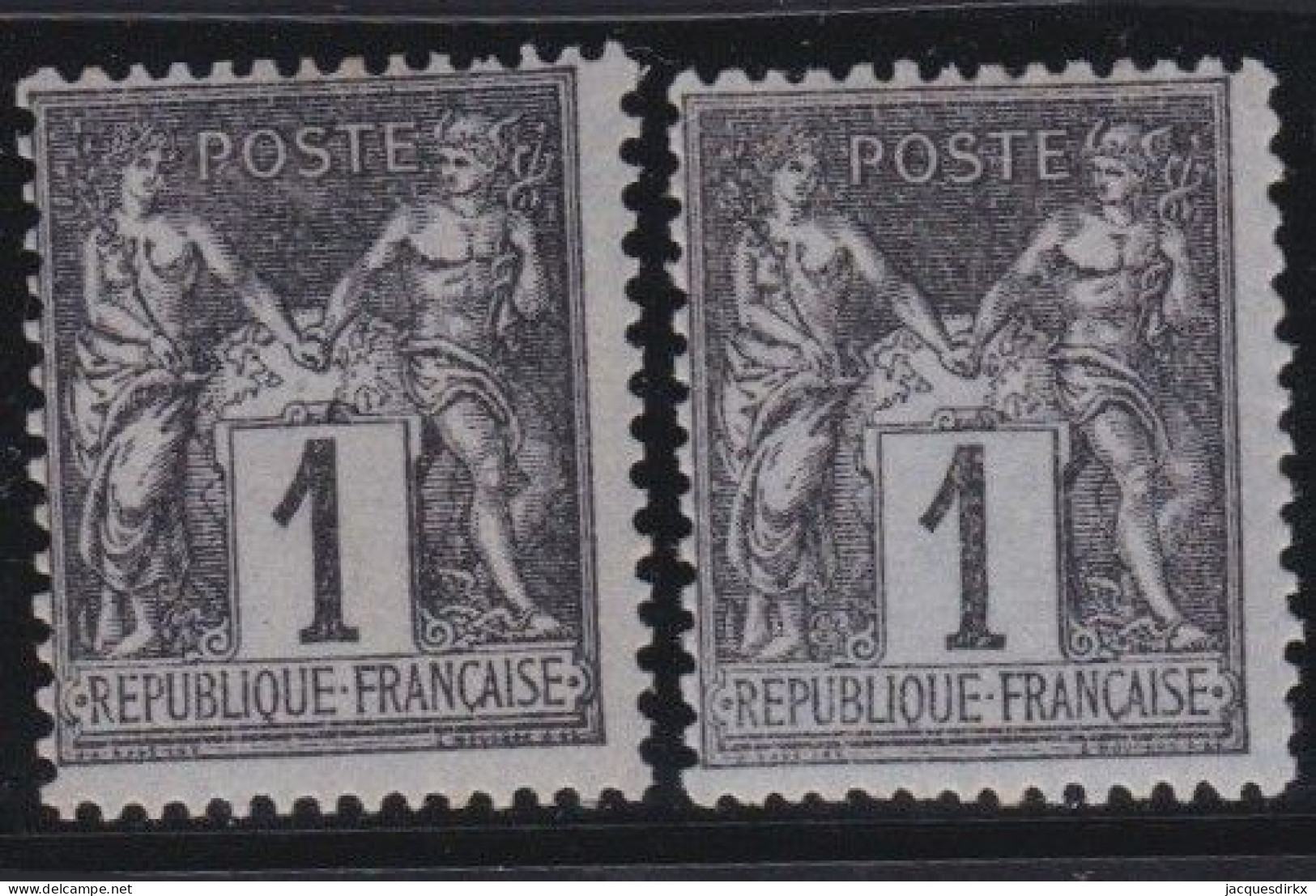 France  .  Y&T   .    83  2x   (2 Scans)       .   **       .    Neuf Avec Gomme Et SANS Charnière - 1876-1898 Sage (Type II)