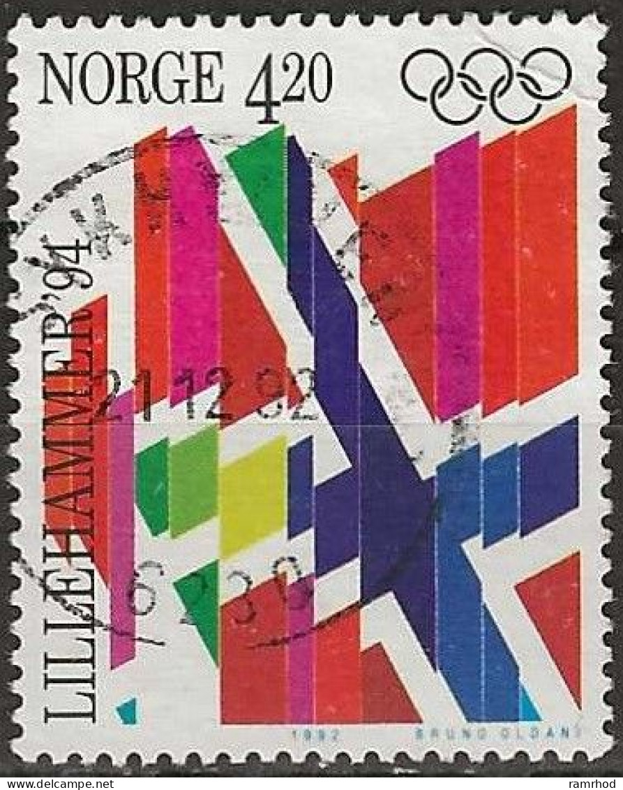 NORWAY 1992 Winter Olympic Games, Lillehammer (1994) - 4k.20 - Flags FU - Gebraucht