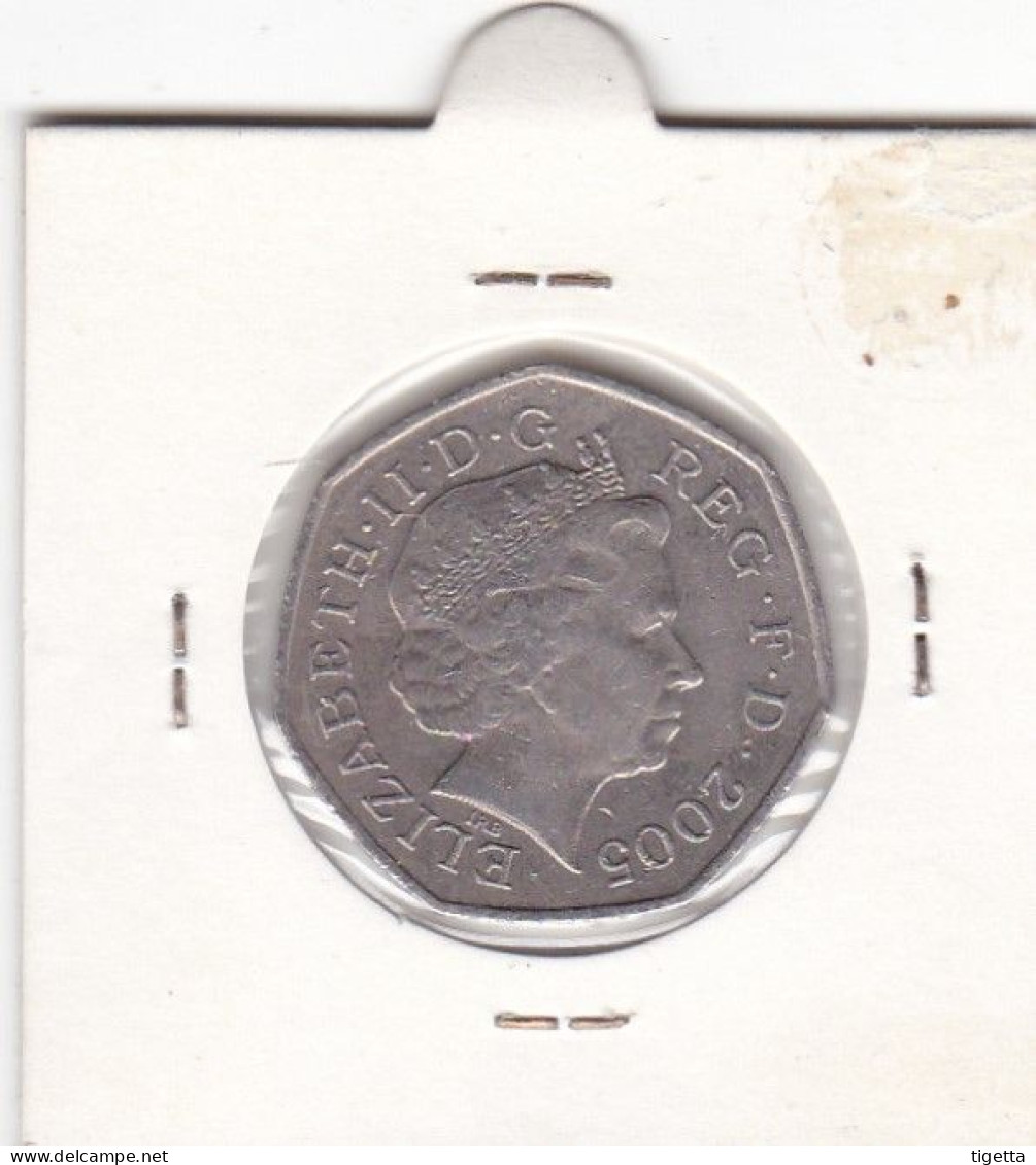 GRAN BRETAGNA 50 PENCE ANNO 2005  COME DA FOTO - 50 Pence