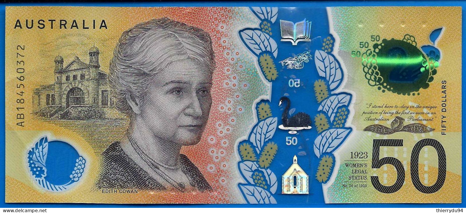 Australie 50 Dollars 2018 Que Prix + Port Polymere Australia Prefix AB Oceania Crypto Bitcoin Paypal OK - 2005-... (polymer Notes)