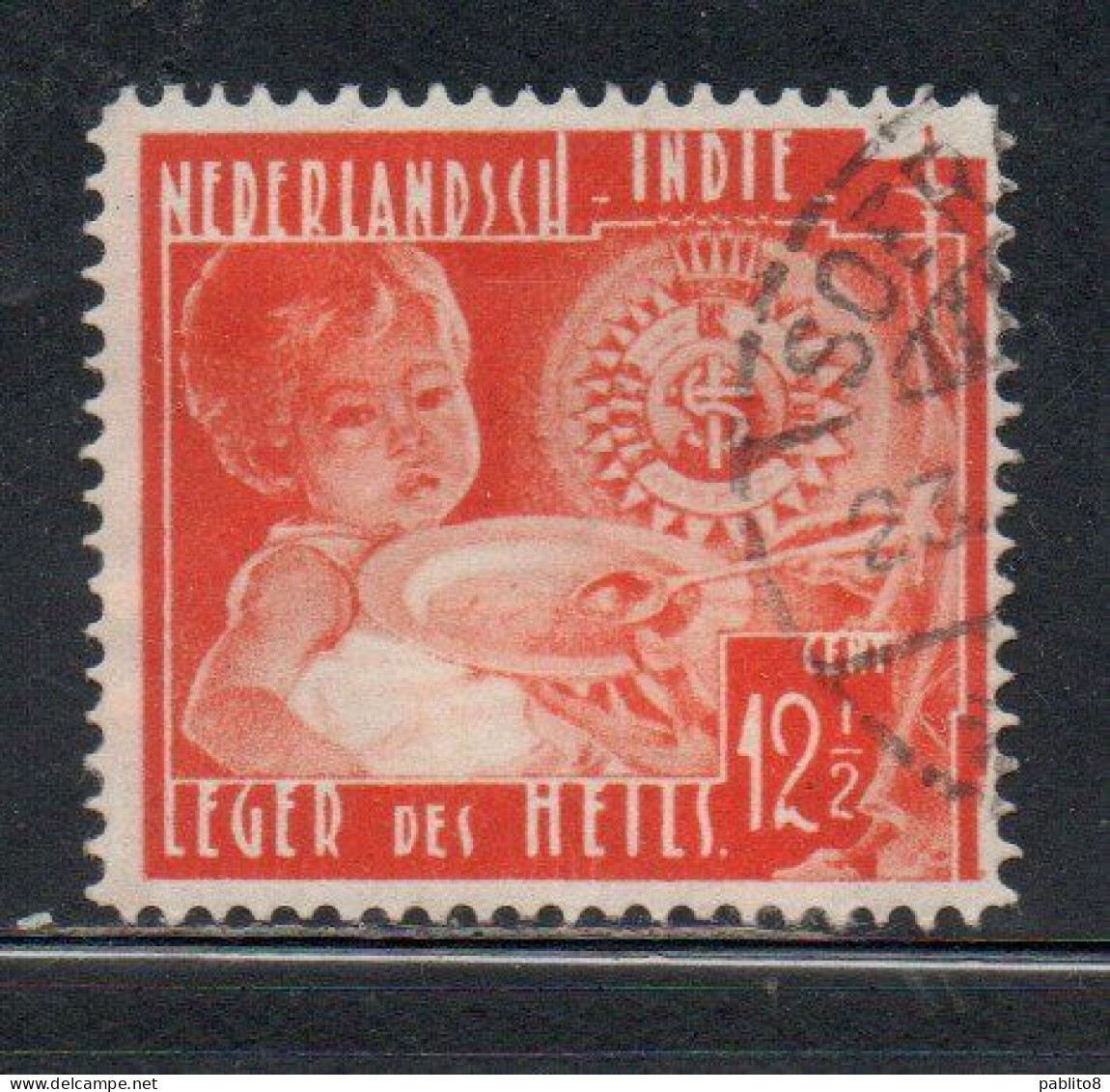 DUTCH INDIA INDIE INDE NEDERLANDS HOLLAND OLANDESI NETHERLANDS INDIES 1936 CHILD WELFARE WORK 12 1/2c + 2c USED USATO - Nederlands-Indië