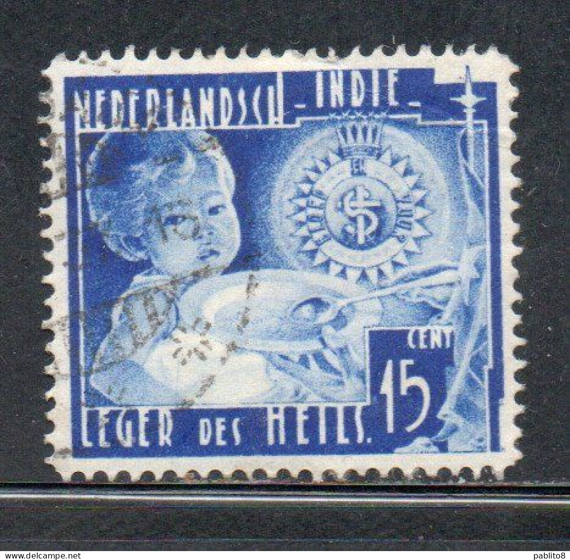 DUTCH INDIA INDIE INDE NEDERLANDS HOLLAND OLANDESI NETHERLANDS INDIES 1936 CHILD WELFARE WORK 15c + 5c USED USATO - Nederlands-Indië