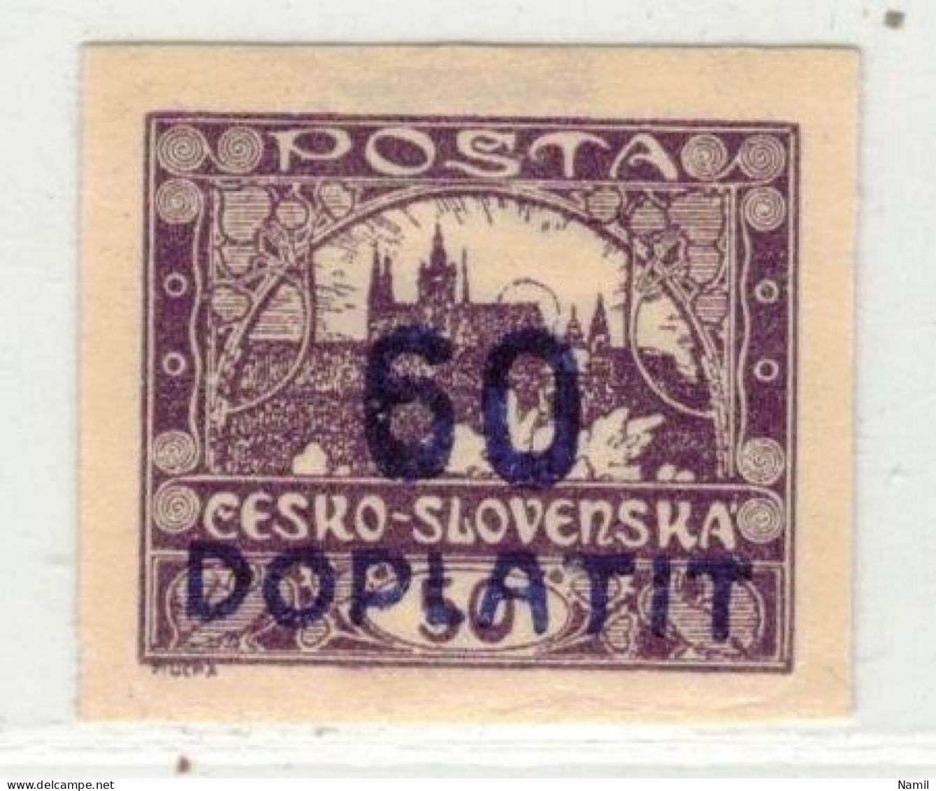 Tchécoslovaquie 1922 Mi  D 37 (Yv TT 24), (MH)* Trace De Charniere - Unused Stamps