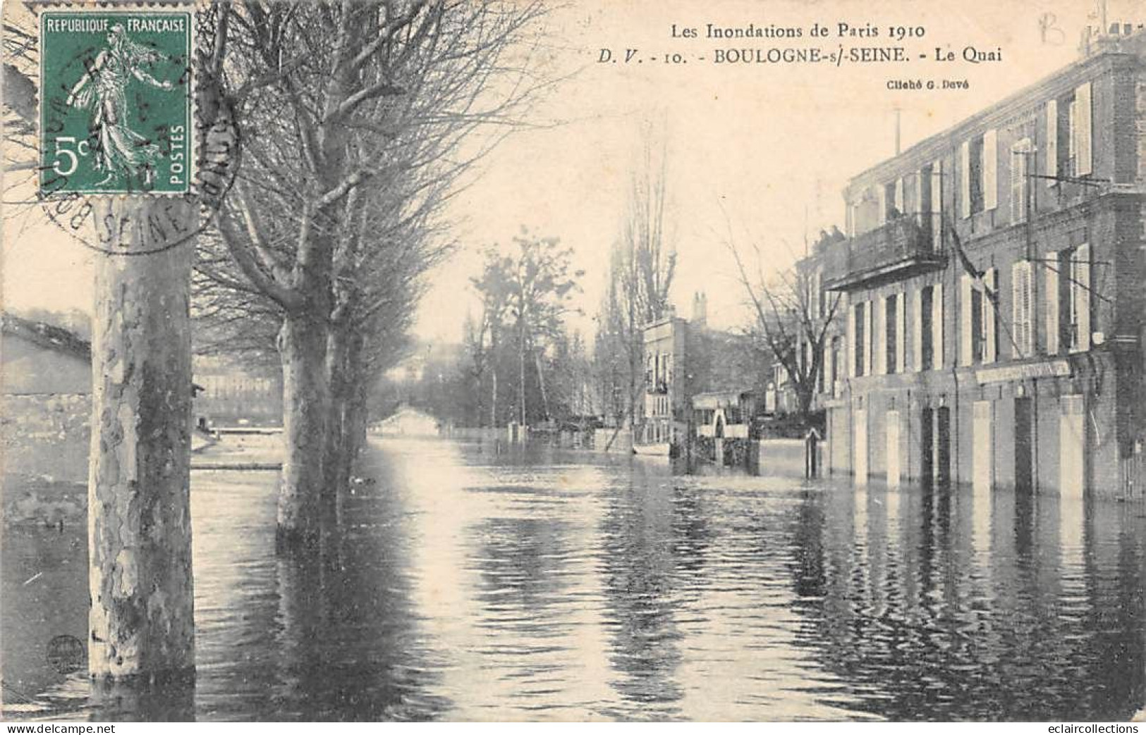 Boulogne  Billancourt        92       Inondations Janvier  1910.   Le Quai   N° 10    (Voir Scan) - Boulogne Billancourt