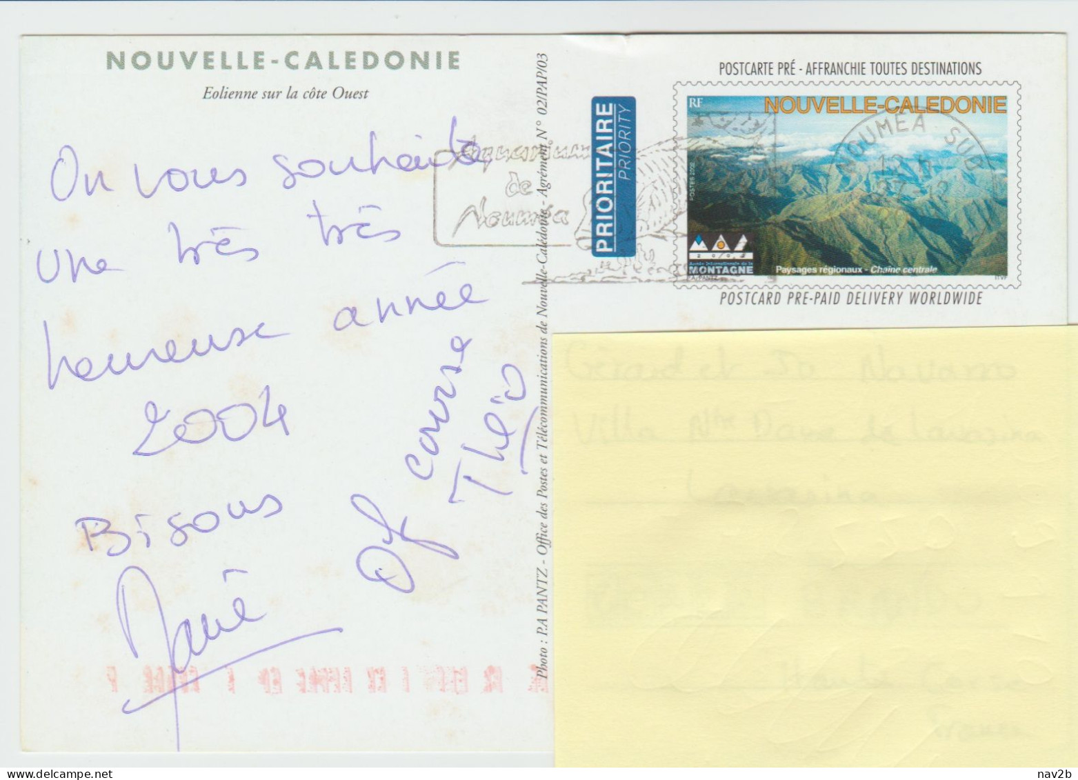 Entier Carte Postale  " Meilleurs Voeux " 2004 Oblitérée Pour La Corse - Briefe U. Dokumente